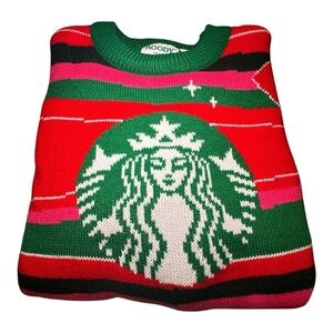 Starbucks Festive Sweater - Red, Green, Pink